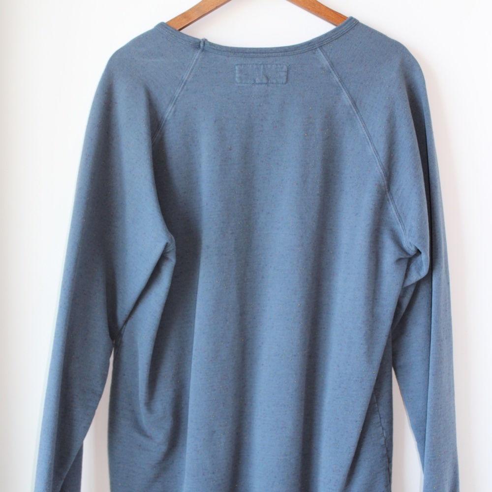Like New Mollusk Mens Large Blue Wide Neck Sweatshirt